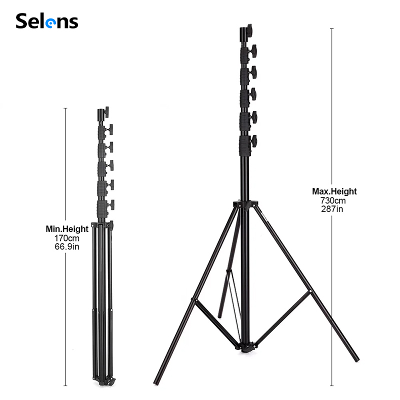 Photography Video Lighting Kit With Adjustable Tripod Stand - Statyw oświetleniowy Selens 7,3 m z