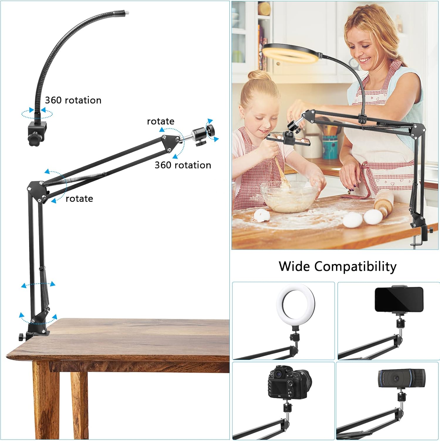 Lampa Pierścieniowa ze Statywe – Photography Video Lighting Kit With Adjustable Tripod Stand recenzja i cena