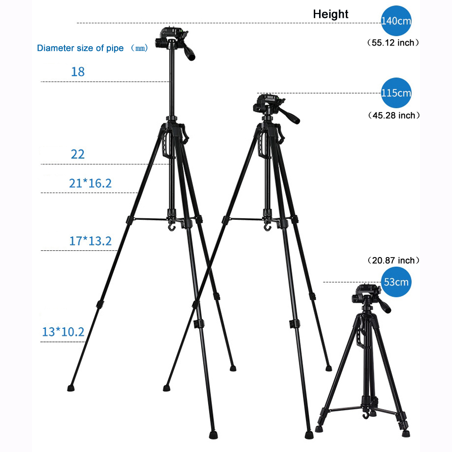 Uniwersalny statyw 55 cali do  – Photography Video Lighting Kit With Adjustable Tripod Stand recenzja i cena